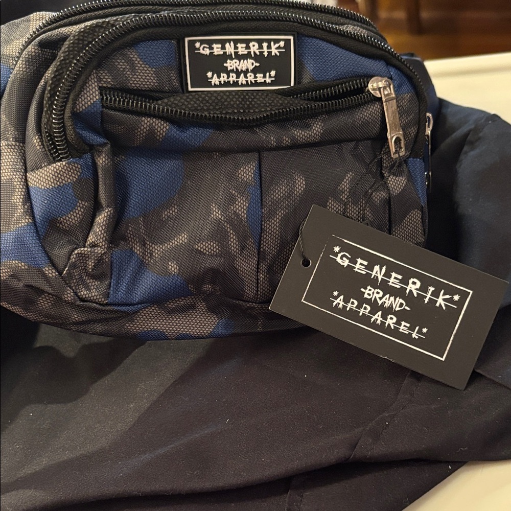 Blue and Black Belt Bag